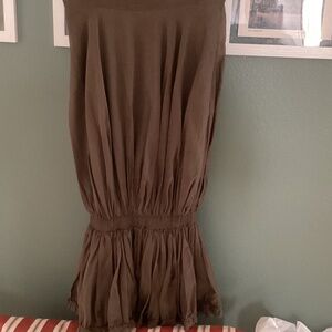 Vintage Morgan Le Fay Strapless Ruffle Silk Dress (Size M)